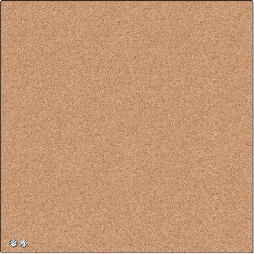 U Brands Square Cork Bulletin Board, 14 x 14 Inches, Frameless, Natural, Push Pins Included (463U00-04) - Natural Cork Surface - Self-healing, Frameless, Easy Installation, Sleek Style, Self-healing, . The main picture.