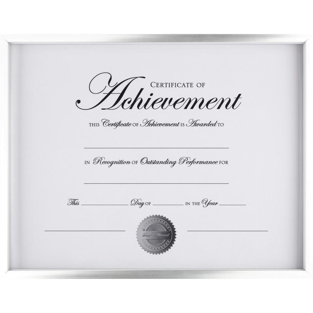 DAX Contemporary Border Document Frame - Holds 11" x 14" Insert - Rectangle - Horizontal, Vertical - 1 Each - Silver. Picture 1