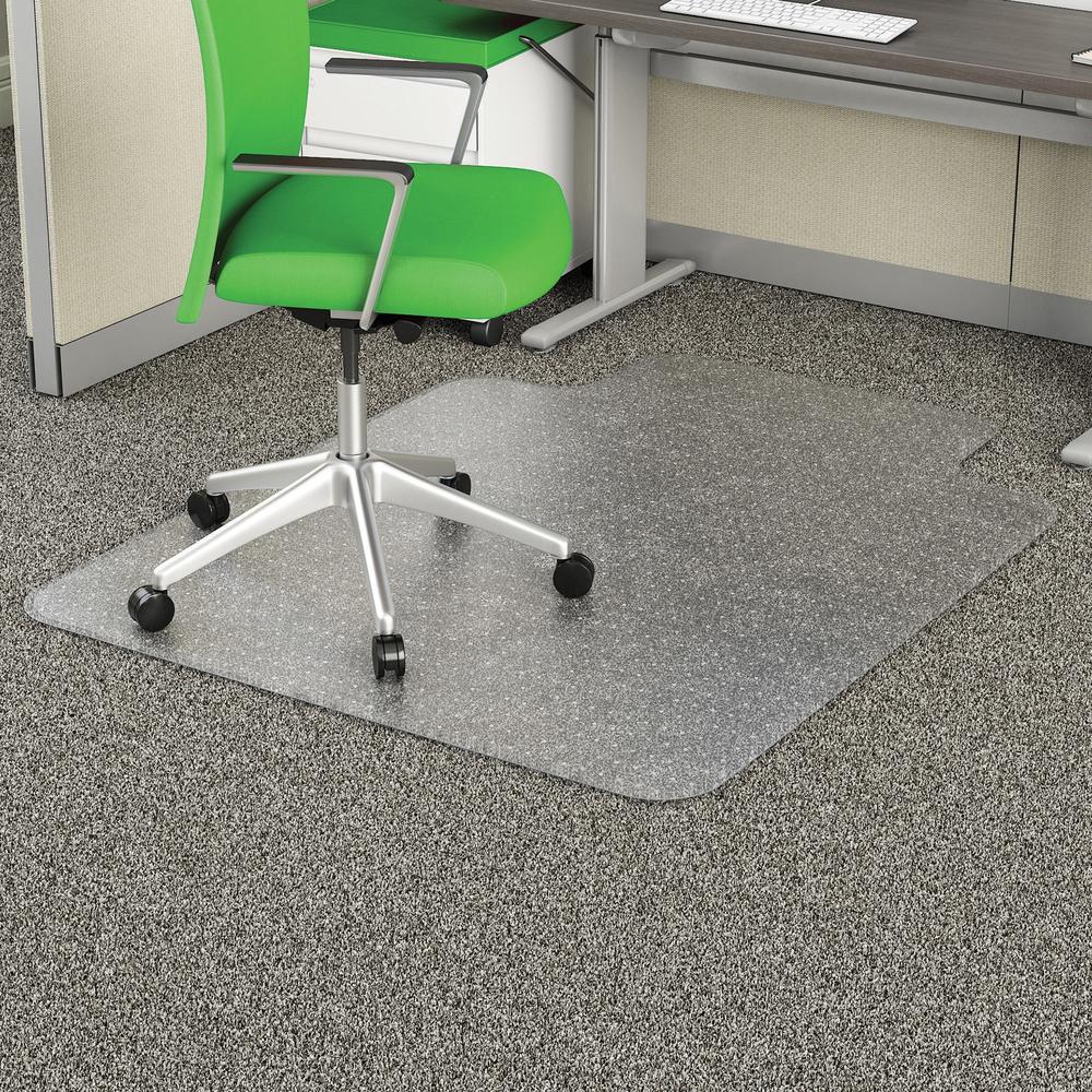 Deflecto EconoMat Chair Mat - Commercial, Carpet, Office - 53" Length x 45" Width x 0.100" Thickness - Clear - 1Each. Picture 1