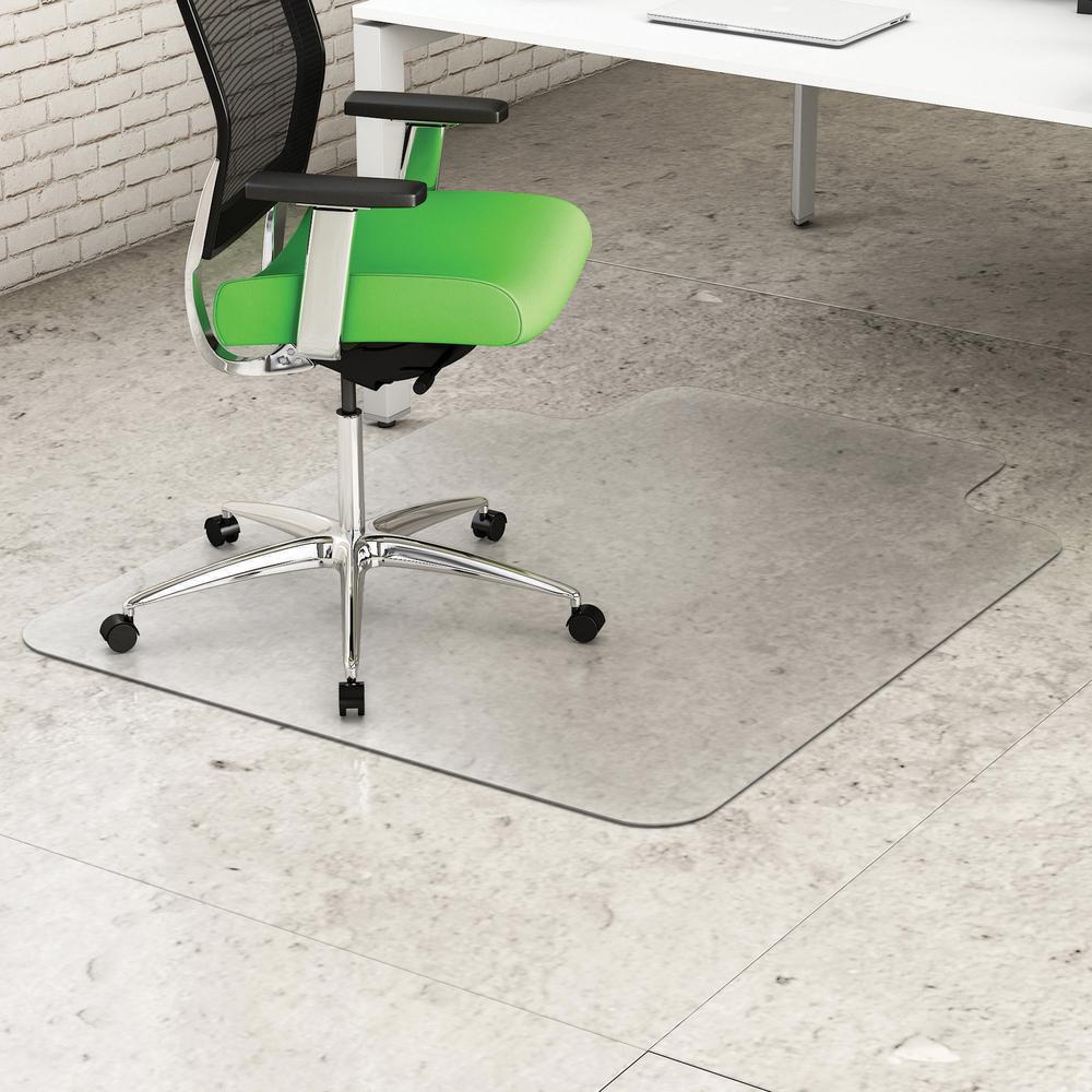 Deflecto Earth Source Hard Floor Chair Mat - Hard Floor - 48" Length x 36" Width x 0.100" Thickness - Lip Size 10" Length x 19" Width - Clear - 1Each. Picture 1