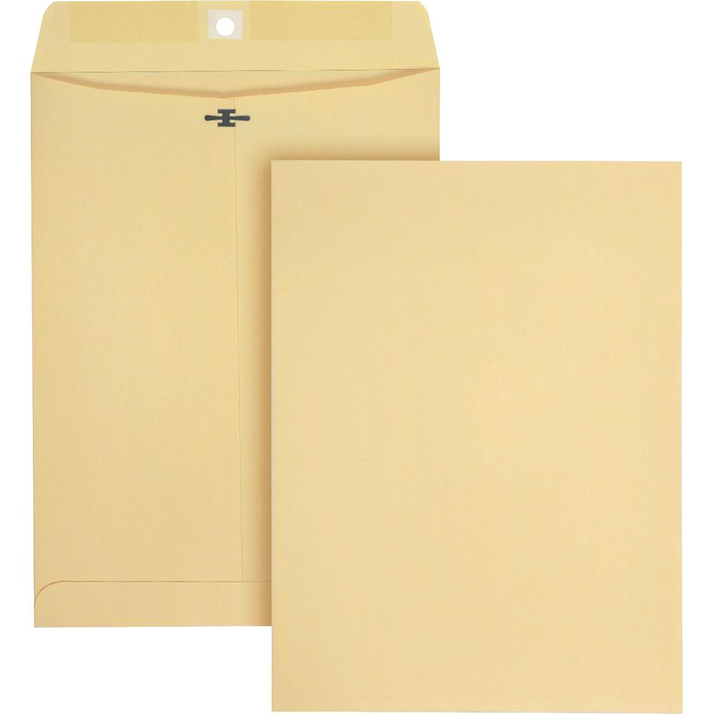 Quality Park 9x12 Heavy-duty Envelopes - Document - #90 - Clasp/Gummed Flap - 100 / Box. Picture 1