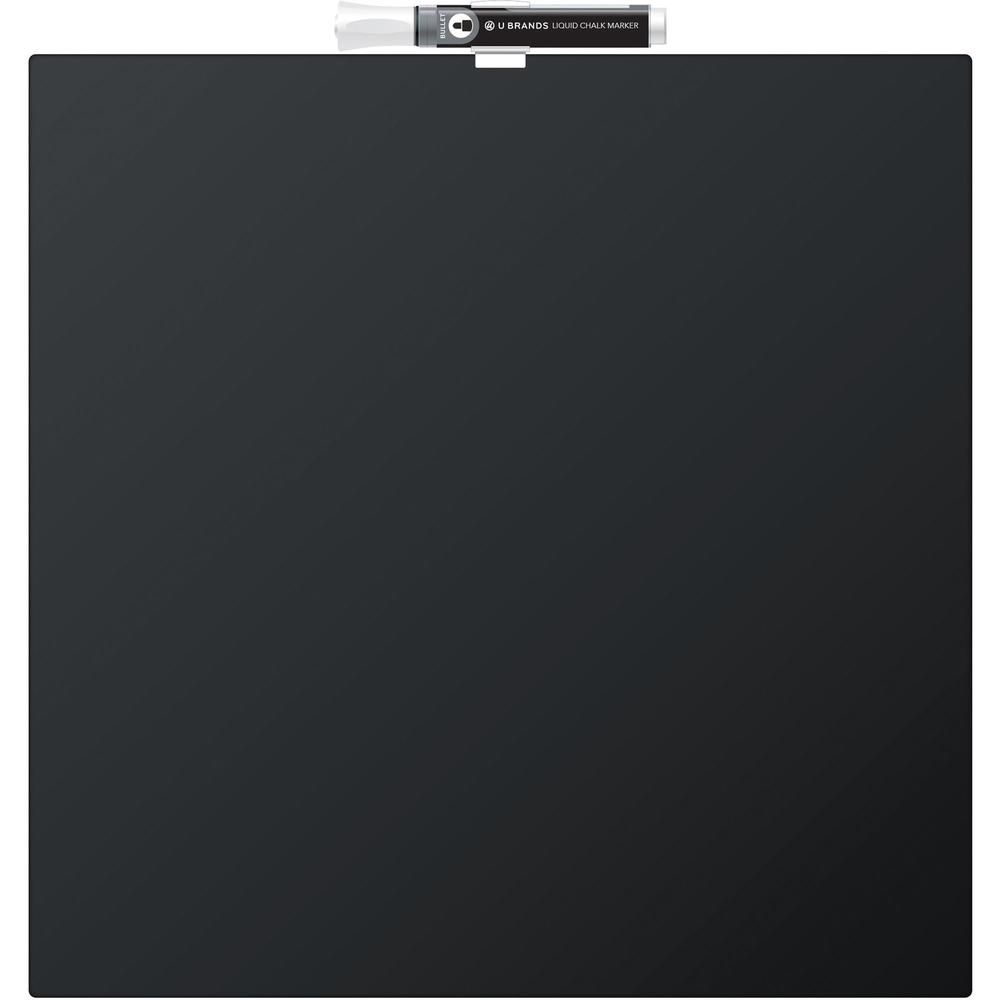 U Brands Magnetic Chalkboard - 14" (1.2 ft) Width x 0.8" (0.1 ft) Height - Black Painted Steel Surface - Square - Horizontal - 1 Each. The main picture.