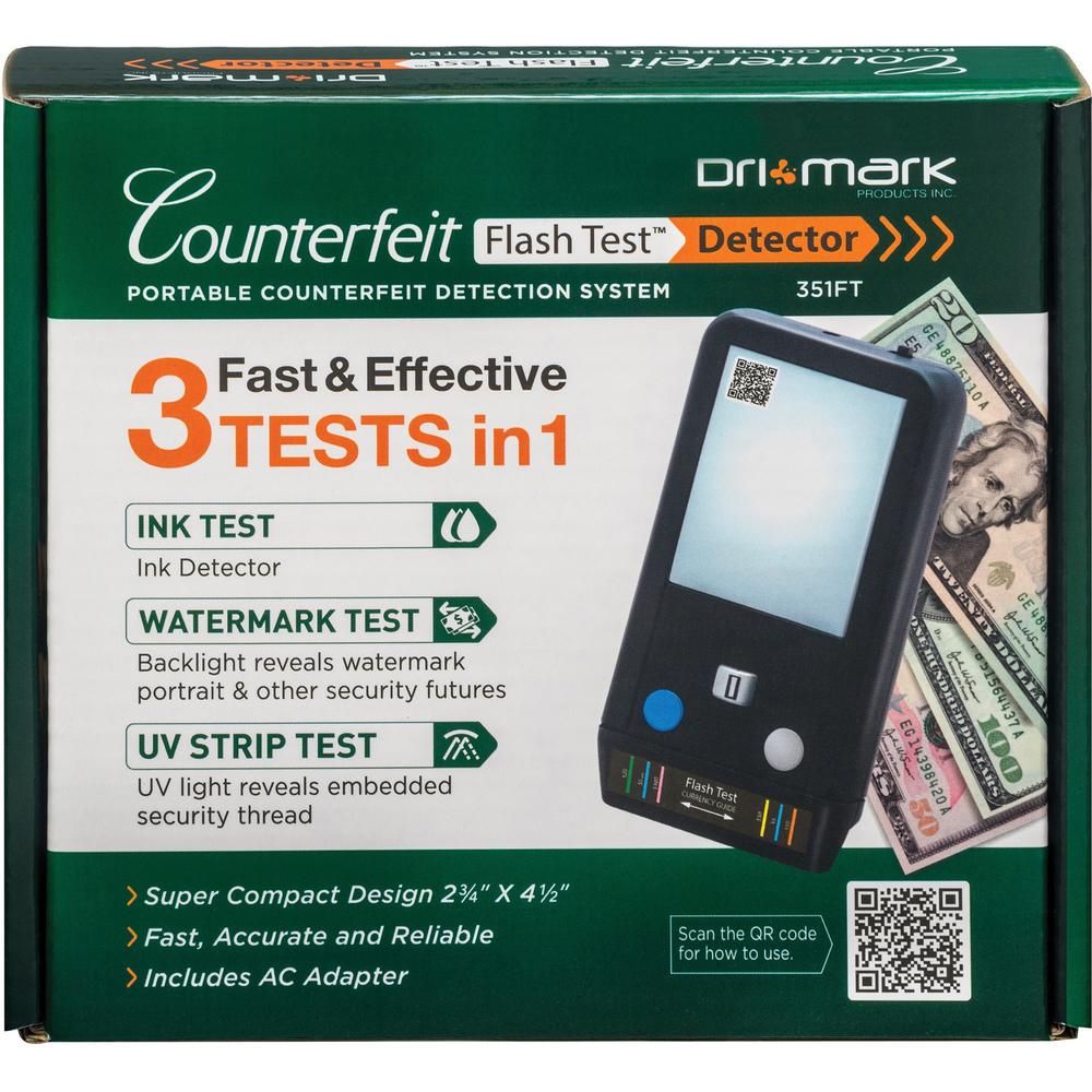Dri Mark Flash Test Counterfeit Detector - Ultraviolet, Watermark, Ink - 1 Second - Black - 1 Each. Picture 1