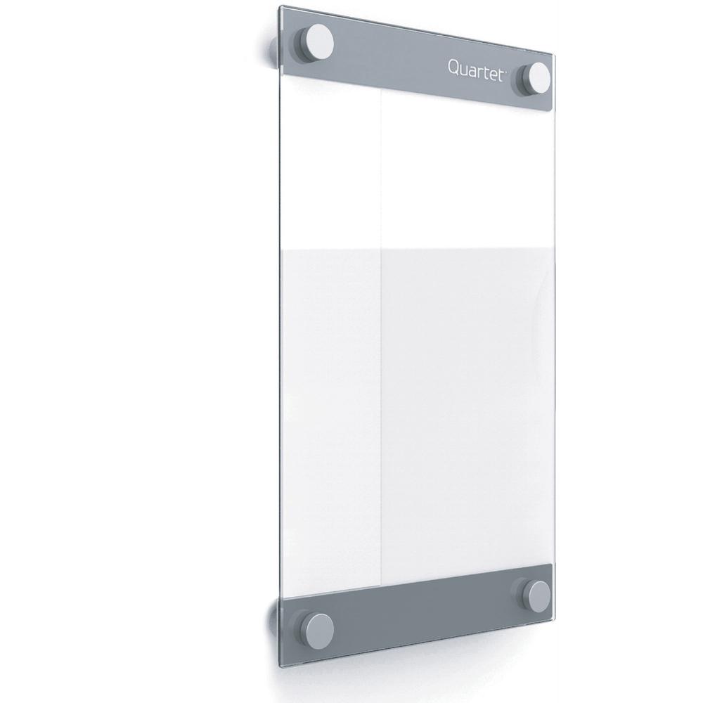 Quartet Infinity Customizable Glass Dry-Erase Board - 11" (0.9 ft) Width x 17" (1.4 ft) Height - Clear/White Glass Surface - Rectangle - Horizontal/Vertical - Magnetic - Assembly Required - 1 Each. Picture 1