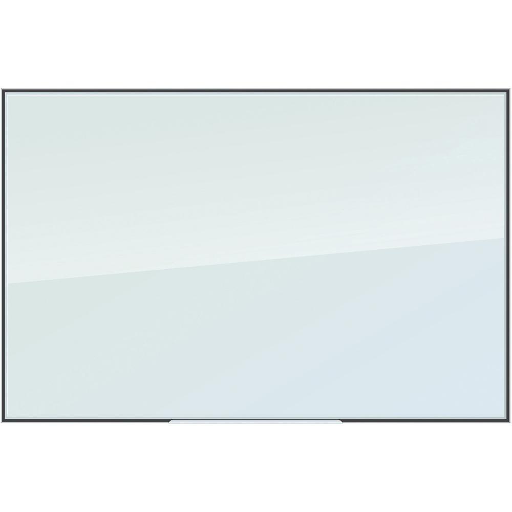 U Brands Glass Dry Erase Board, Only for use with HIGH Energy Magnets, 23" x 35" , White Frosted Surface, White Aluminum Frame (2824U00-01) - 23" (1.9 ft) Width x 35" (2.9 ft) Height - Frosted White T. Picture 1