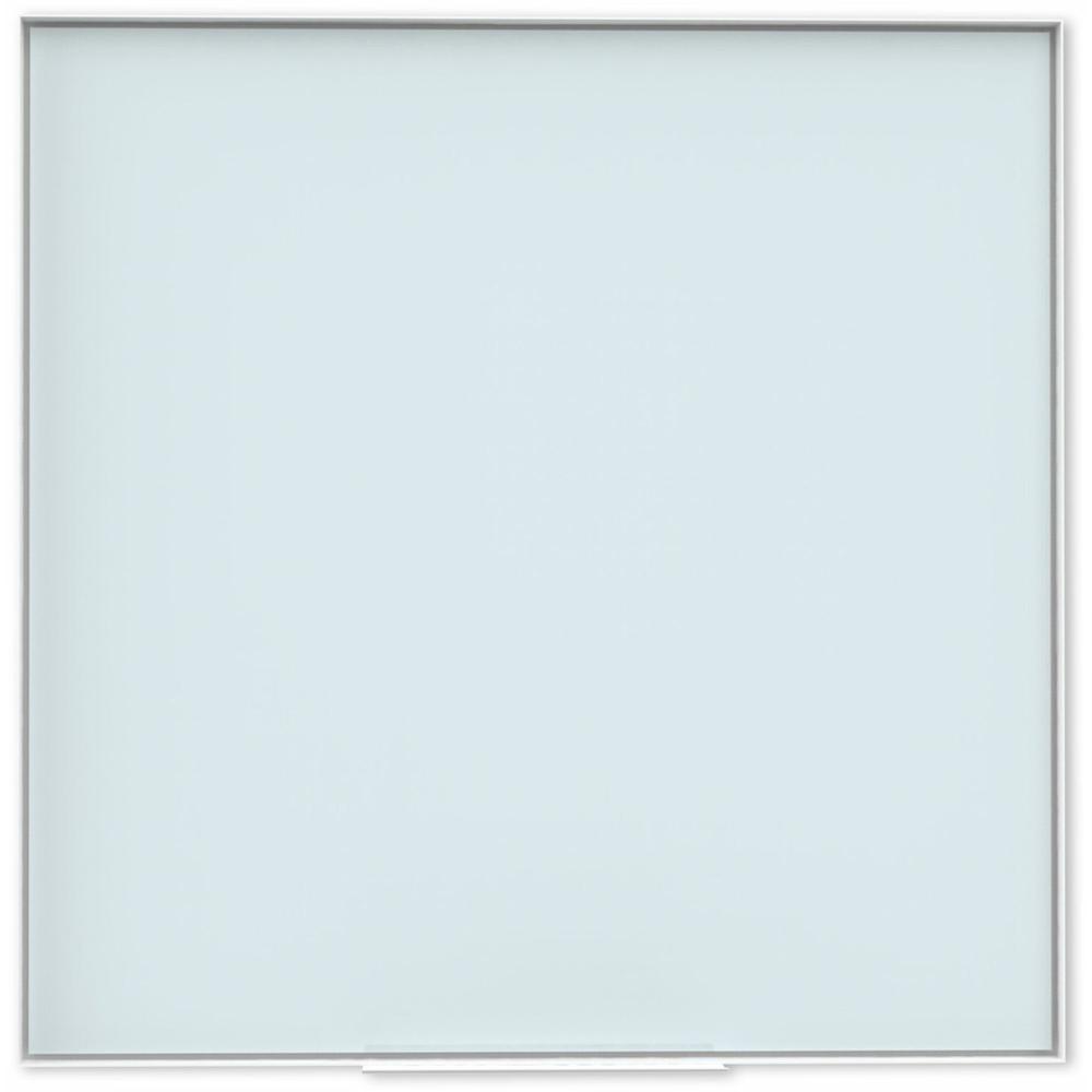 U Brands Frosted Glass Dry Erase Board - 35" (2.9 ft) Width x 35" (2.9 ft) Height - Frosted White Tempered Glass Surface - White Aluminum Frame - Square - Horizontal/Vertical - 1 Each. Picture 1