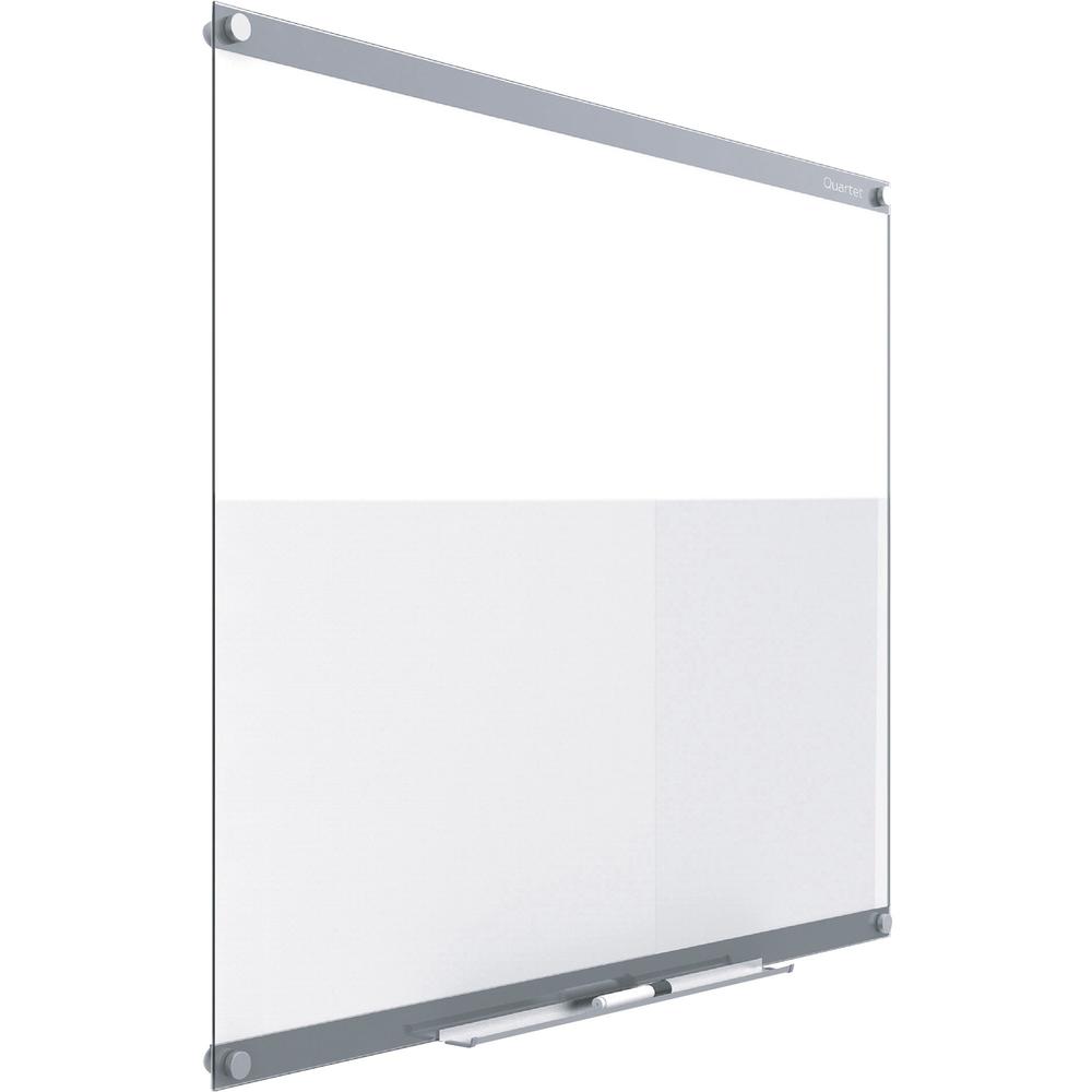 Quartet Infinity Customizable Dry-Erase Board - 36" (3 ft) Width x 24" (2 ft) Height - Clear/White Glass Surface - Rectangle - Horizontal/Vertical - Magnetic - Assembly Required - 1 Each. Picture 1