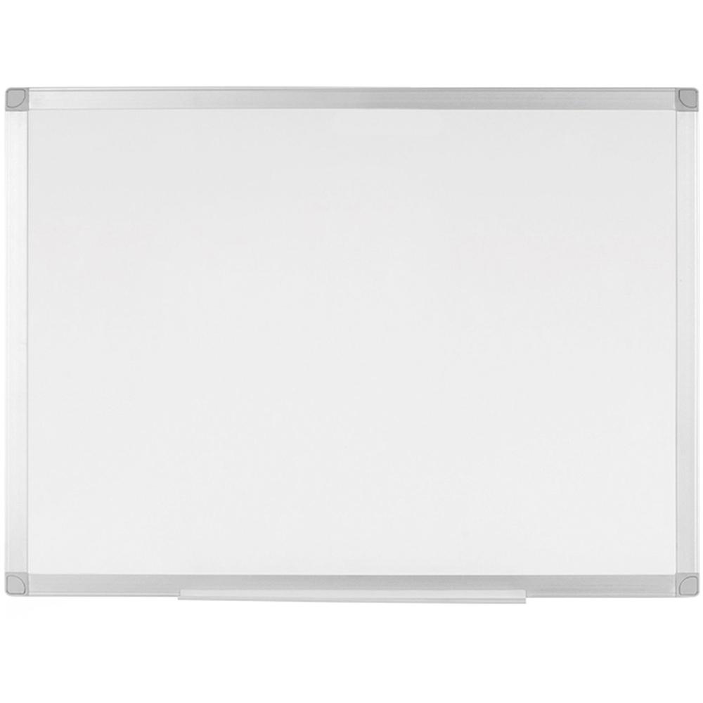 Bi-silque Ayda Porcelain Dry Erase Board - 24" (2 ft) Width x 18" (1.5 ft) Height - White Porcelain Surface - Aluminum Frame - Rectangle - Horizontal/Vertical - Magnetic - 1 Each. Picture 1