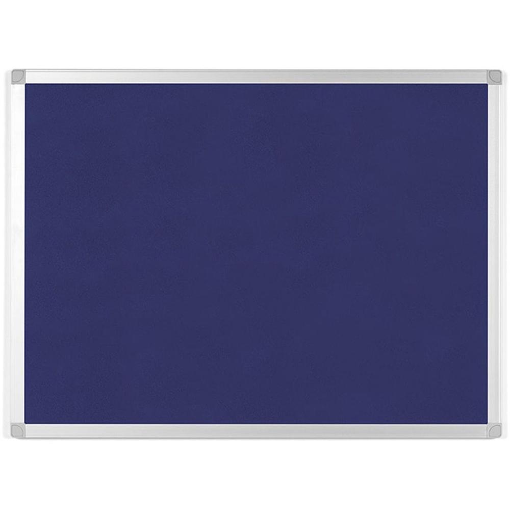 Bi-silque Ayda Fabric 36"W Bulletin Board - Blue Fabric Surface - Robust, Tackable, Sleek Style - 1 Each - 0.5" x 36". The main picture.