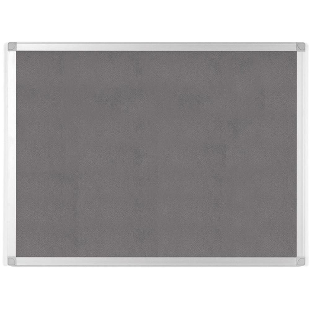Bi-silque Ayda Fabric 24"W Bulletin Board - Gray Fabric Surface - Robust, Tackable, Sleek Style - 1 Each - 0.5" x 24". Picture 1