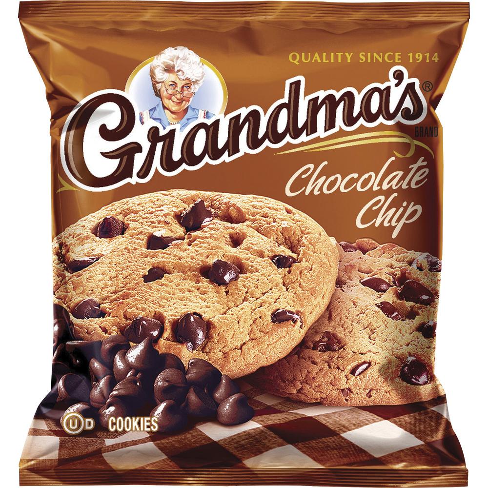 Quaker Oats Grandma's Chocolate Chip Cookies - Chocolate Chip - 2.88 oz - 60 / Carton. Picture 1