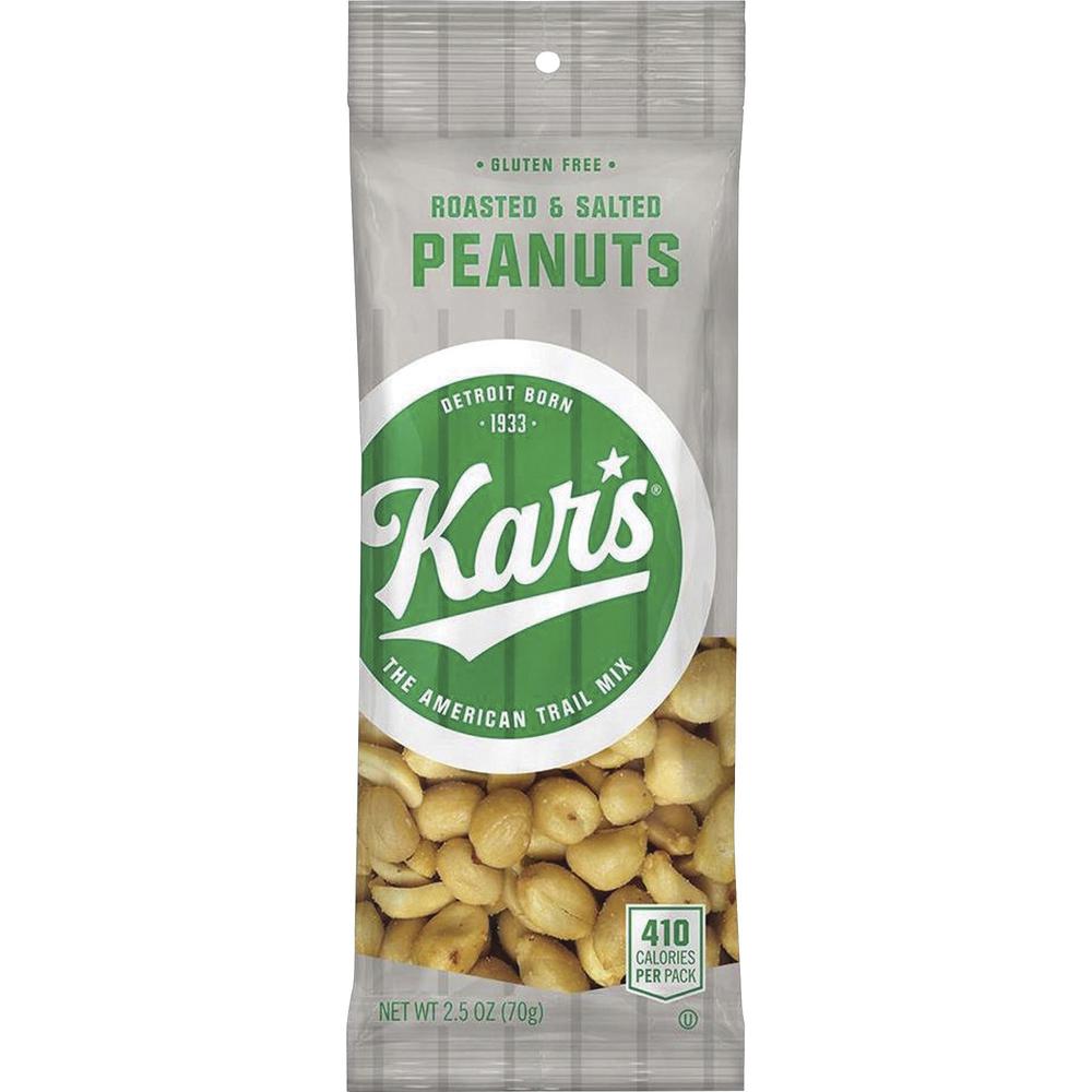 Kar's Nuts Roasted & Salted Peanuts - Gluten-free, Low Sodium - Roasted & Salted - 2.50 oz - 12 / Box. Picture 1