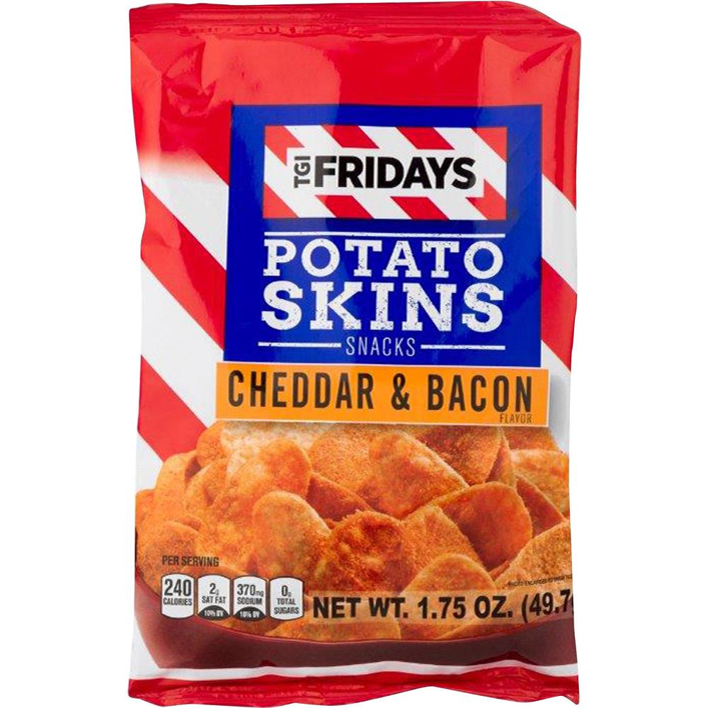 INVENTURE FOODS TGI Fridays Cheddar/Bacon Snack Chips - Trans Fat Free, Cholesterol-free, Gluten-free - Cheddar/Bacon - 1.75 oz - 55 / Carton. Picture 1