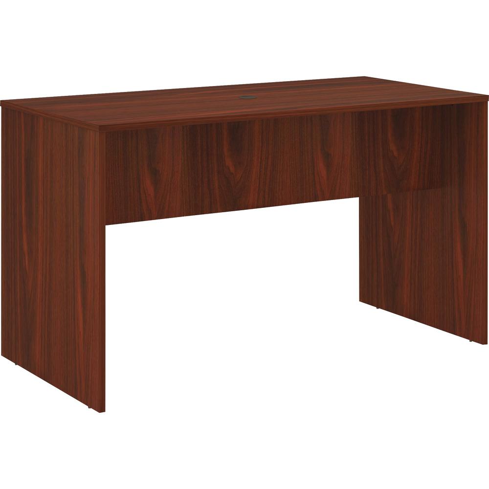 Lorell Essentials Laminate Standing Height Table - 72" x 36" x 41.3" - Band Edge - Material: Polyvinyl Chloride (PVC) Edge - Finish: Mahogany Laminate Surface. The main picture.