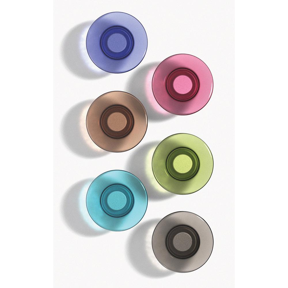 Quartet Glass Board Magnets - 0.5" Diameter - Round - Rounded Edge - 6 / Pack - Assorted. Picture 1