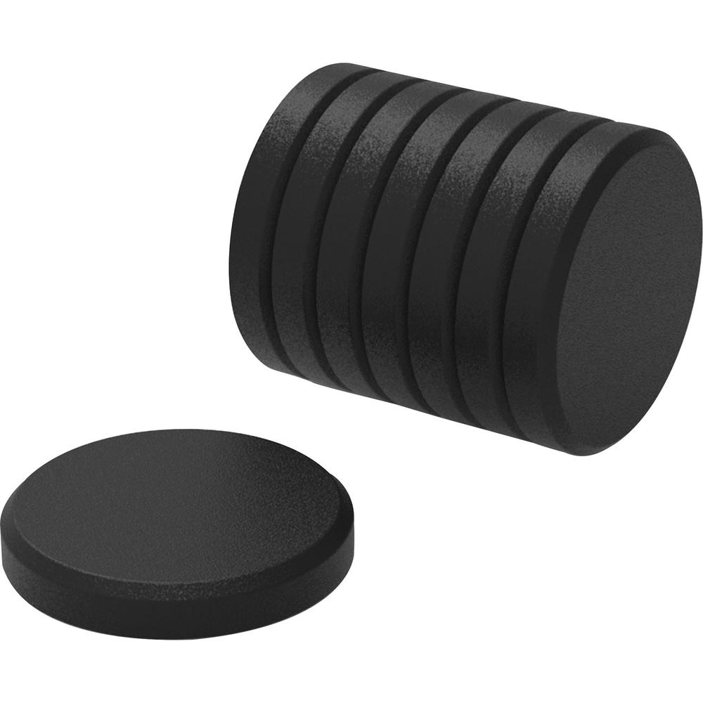 U Brands High Energy Metal Magnets - 1.25" Diameter - Round - Durable - 8 / Pack - Black. Picture 1