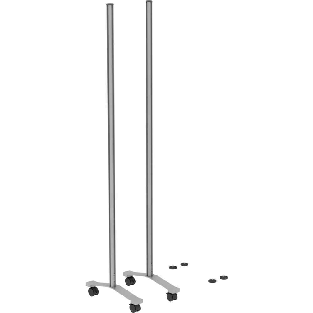 Lorell Adaptable Panel Legs for 50"H Configuration - 18.8" Width x 2" Depth x 71" Height - Aluminum - Silver. Picture 1