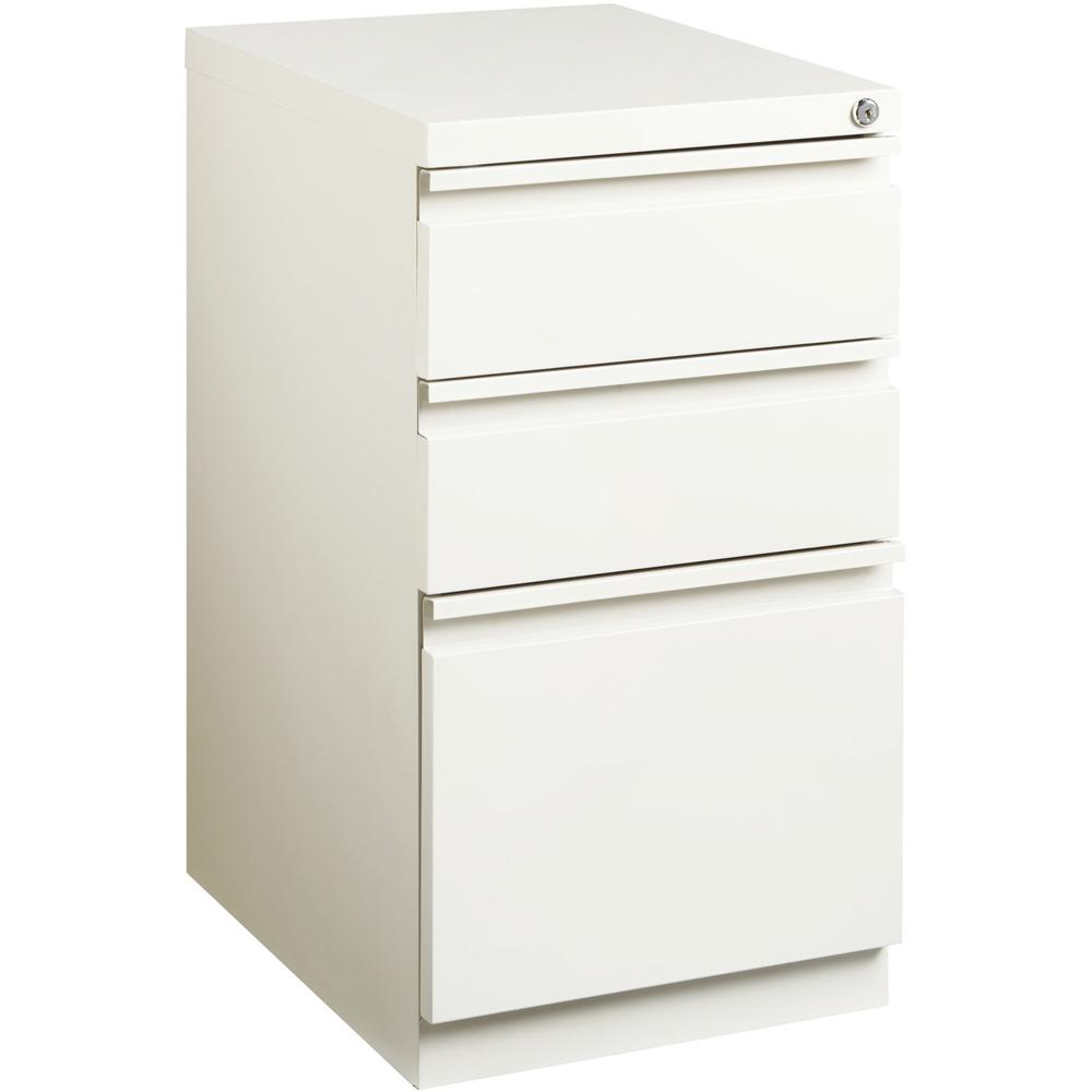 Lorell 20" Box/Box/File Mobile File Cabinet with Full-Width Pull - 15" x 19.9" x 27.8" for Box, File - Letter - Vertical - Mobility, Ball-bearing Suspension, Removable Lock, Pull-out Drawer, Recessed . Picture 1