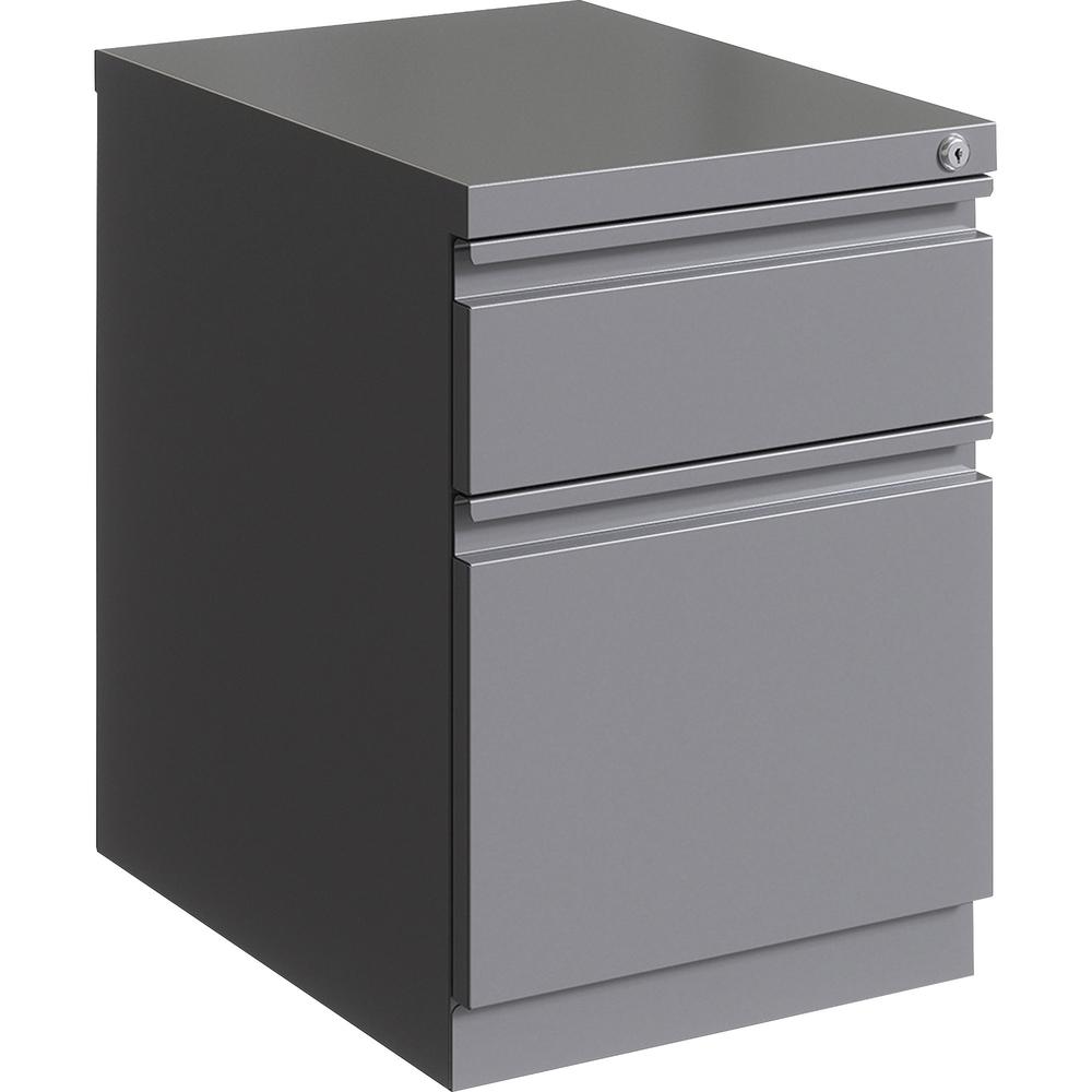 Lorell 20" Box/File Mobile Pedestal - 15" x 19.9" x 23.8" for Box, File - Letter - Mobility, Ball-bearing Suspension, Removable Lock, Pull-out Drawer, Recessed Drawer, Anti-tip, Casters, Key Lock - Si. Picture 1