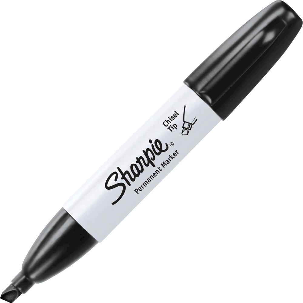 Sharpie Large Barrel Permanent Markers - Chisel Marker Point Style - Black - 1 Box. Picture 1