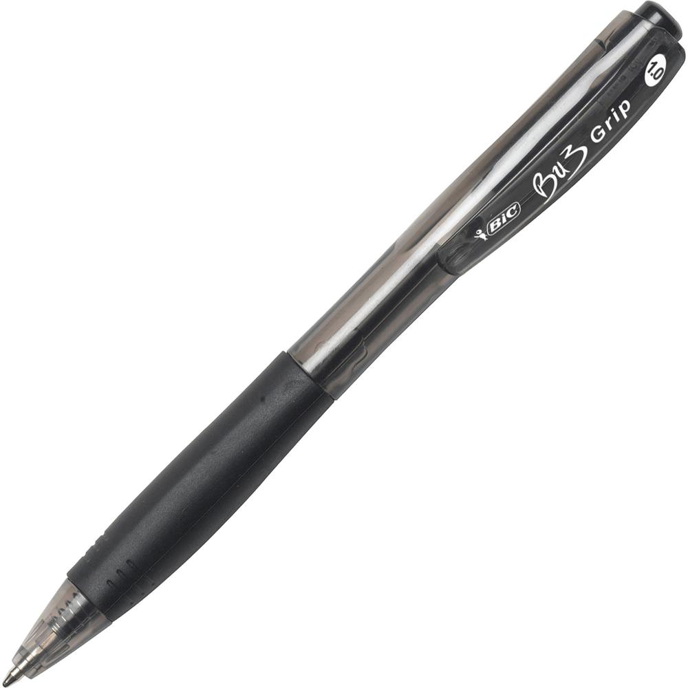BIC BU3 Retractable Ballpoint Pen - Medium Pen Point - 1 mm Pen Point Size - Retractable - Black - 60 / Box. Picture 1