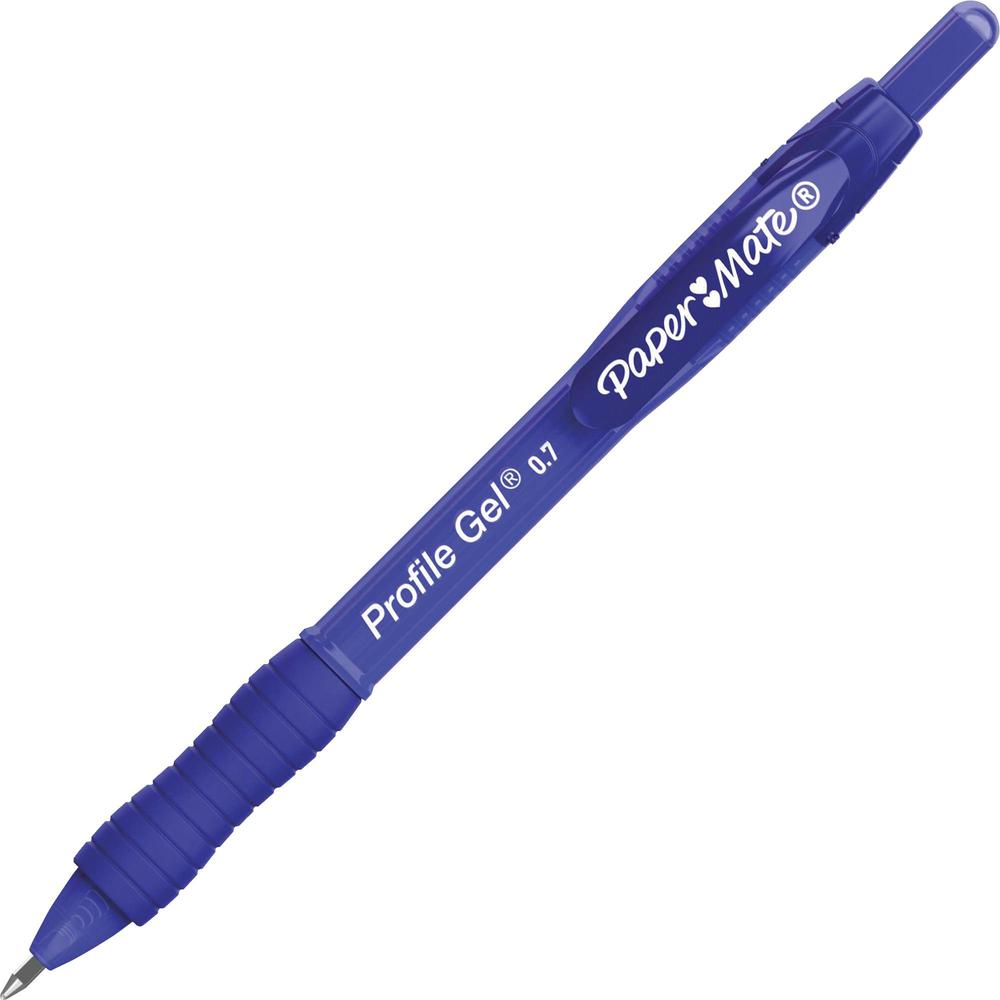 Paper Mate Profile Gel 0.7mm Retractable Pen - 0.7 mm Pen Point Size - Retractable - Blue Gel-based Ink - 36 / Box. Picture 1