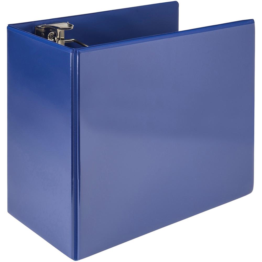Samsill Nonstick 6" Locking D-Ring View Binder - 6" Binder Capacity - 1225 Sheet Capacity - 3 x D-Ring Fastener(s) - 2 Internal Pocket(s) - Dark Blue - 2.73 lb - Recycled - Lockable, Non-stick, Concea. Picture 1