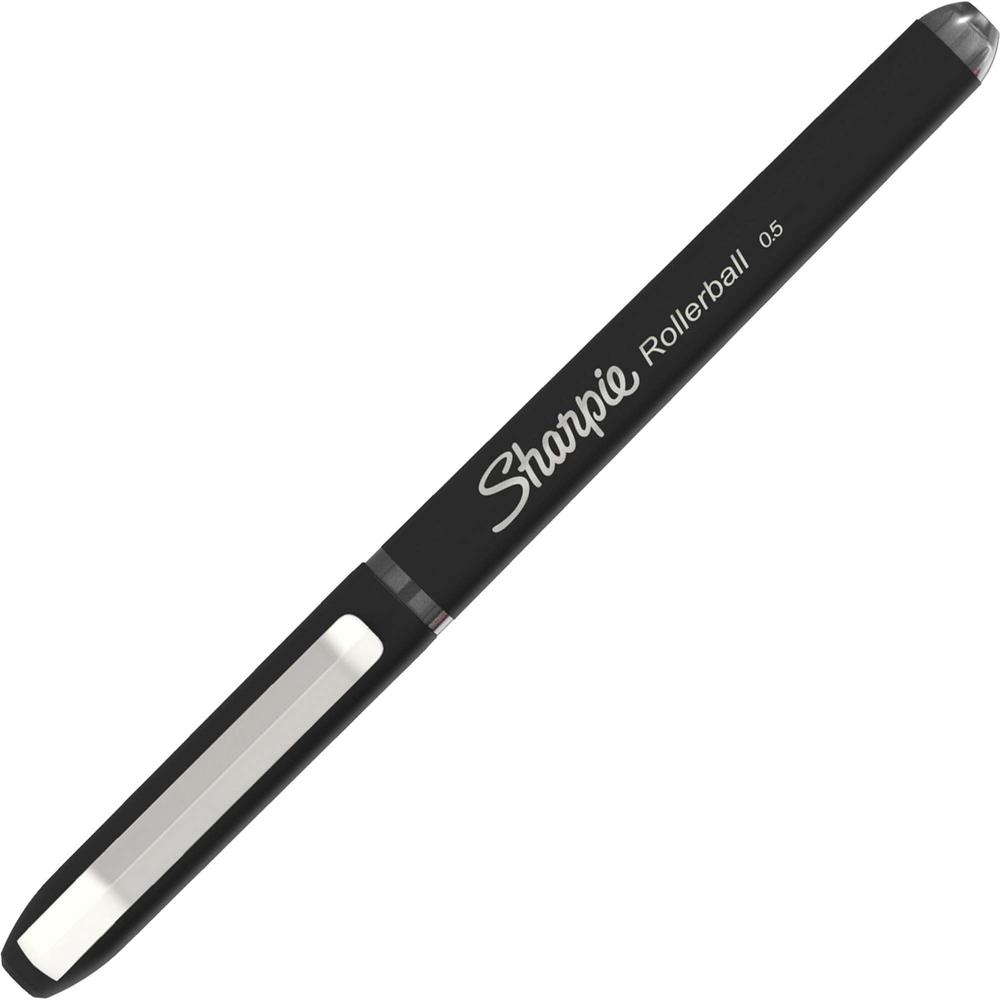Sharpie Rollerball Pens - Fine Pen Point - 0.5 mm Pen Point Size - Needle Pen Point Style - Black - Black Barrel - 1 Dozen. Picture 1