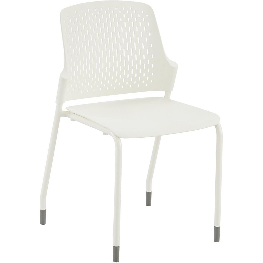 Safco Next Stack Chair - White Polypropylene Seat - White Polypropylene Back - Tubular Steel Frame - Four-legged Base - 4 / Carton. The main picture.