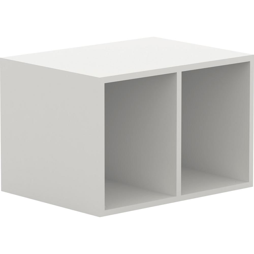 Lorell White Double Cubby Storage Base Adder Unit - 23.6" Width x 17.8" Depth x 15.8" Height - White. Picture 1