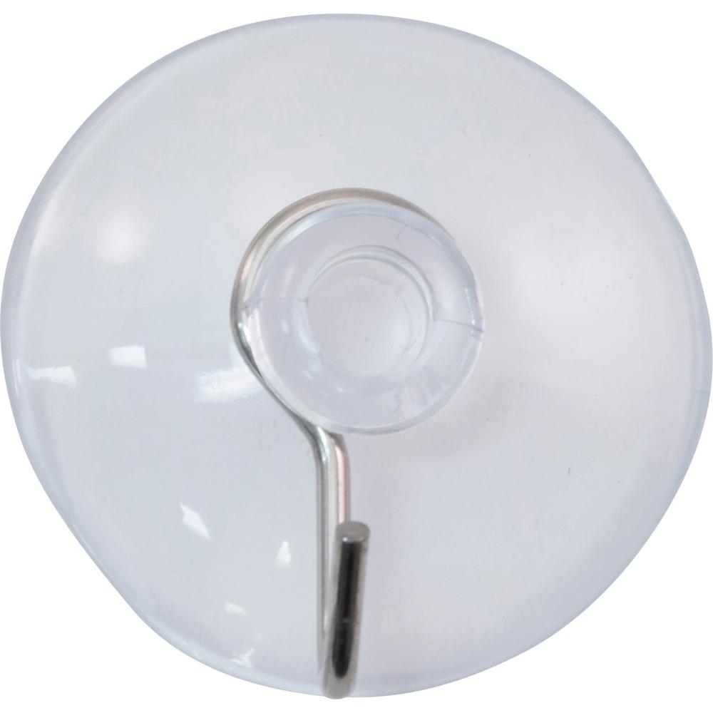 Advantus Metal Hook Suction Cup - for Glass, Tile, Metal, Kitchen, Classroom, Office - Metal - Clear - 25 / Box. Picture 1