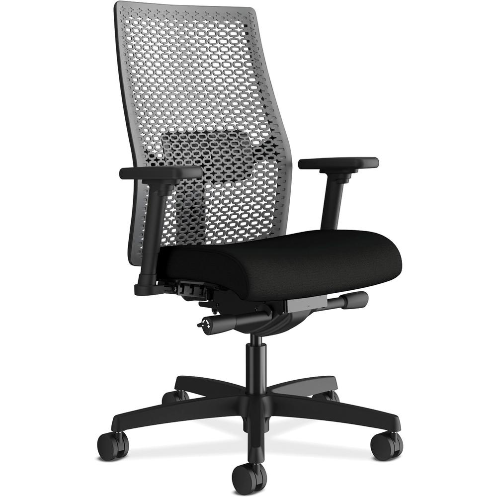 HON Ignition ReActiv Chair - Black Fabric Seat - Black Mesh Back - Black Frame - Mid Back - Black. Picture 1