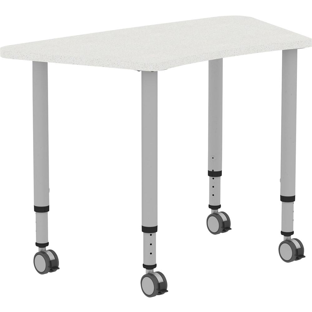 Lorell Attune Height-adjustable Multipurpose Curved Table - Trapezoid Top - Adjustable Height - 26.62" to 33.62" Adjustment x 60" Table Top Width x 23.62" Table Top Depth - 33.62" Height - Assembly Re. Picture 1