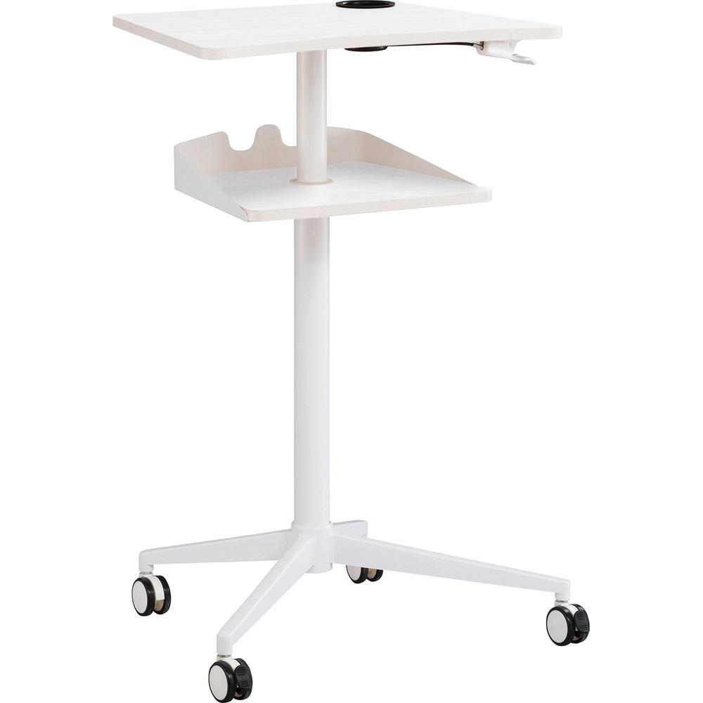 Safco Active Collection Vum Mobile Workstation - 25.3" x 19.8" x 47.8" - 2 Shelve(s) - Finish: White. Picture 1