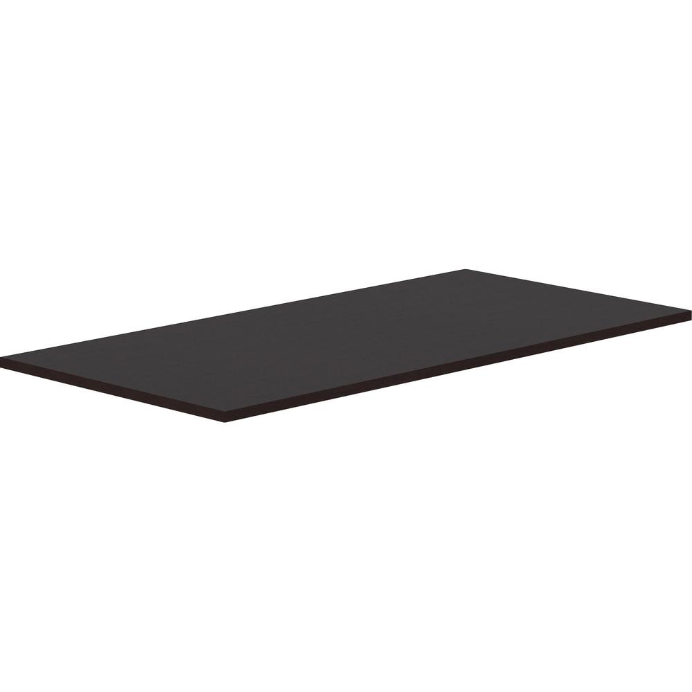 Lorell Relevance Electric Workstation Tabletop - 60" x 30" x 1" - Straight Edge - Finish: Espresso. Picture 1