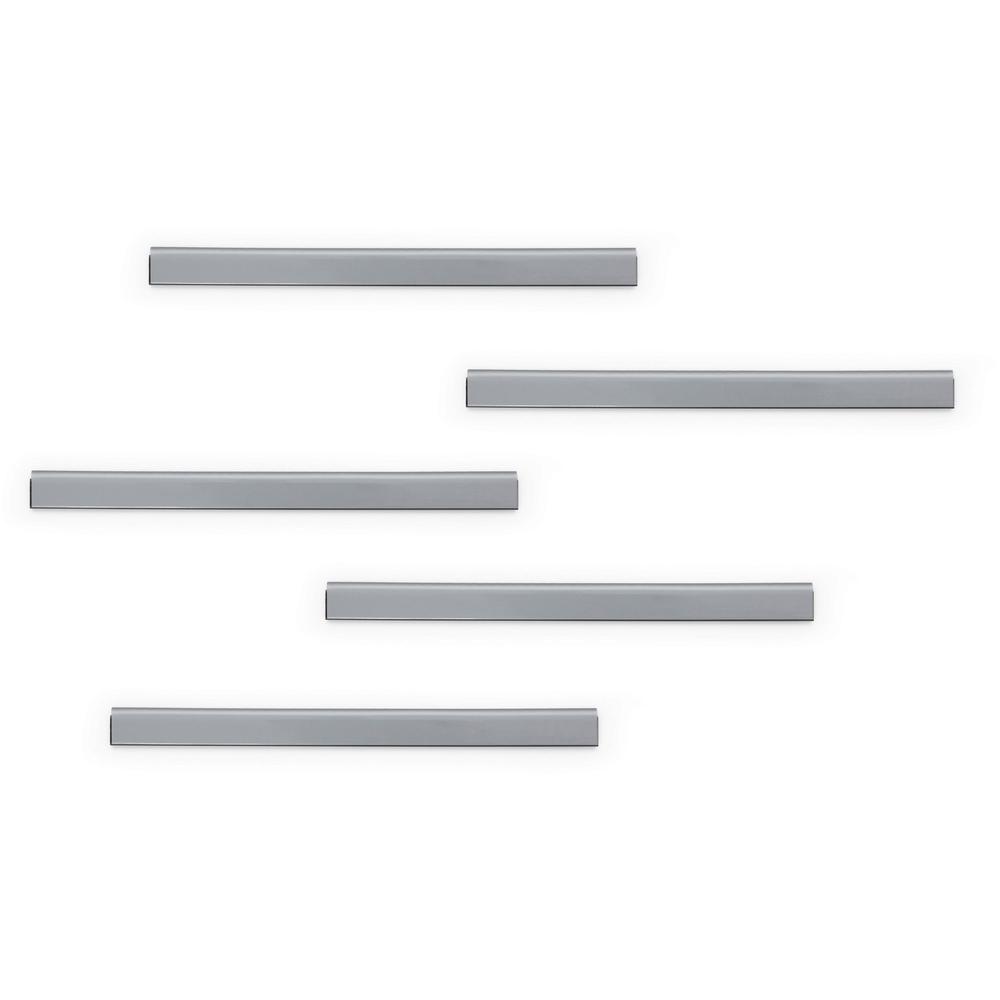 DURABLE Magnetic Strip Hanging Rail - 5 Pack - Silver. Picture 1