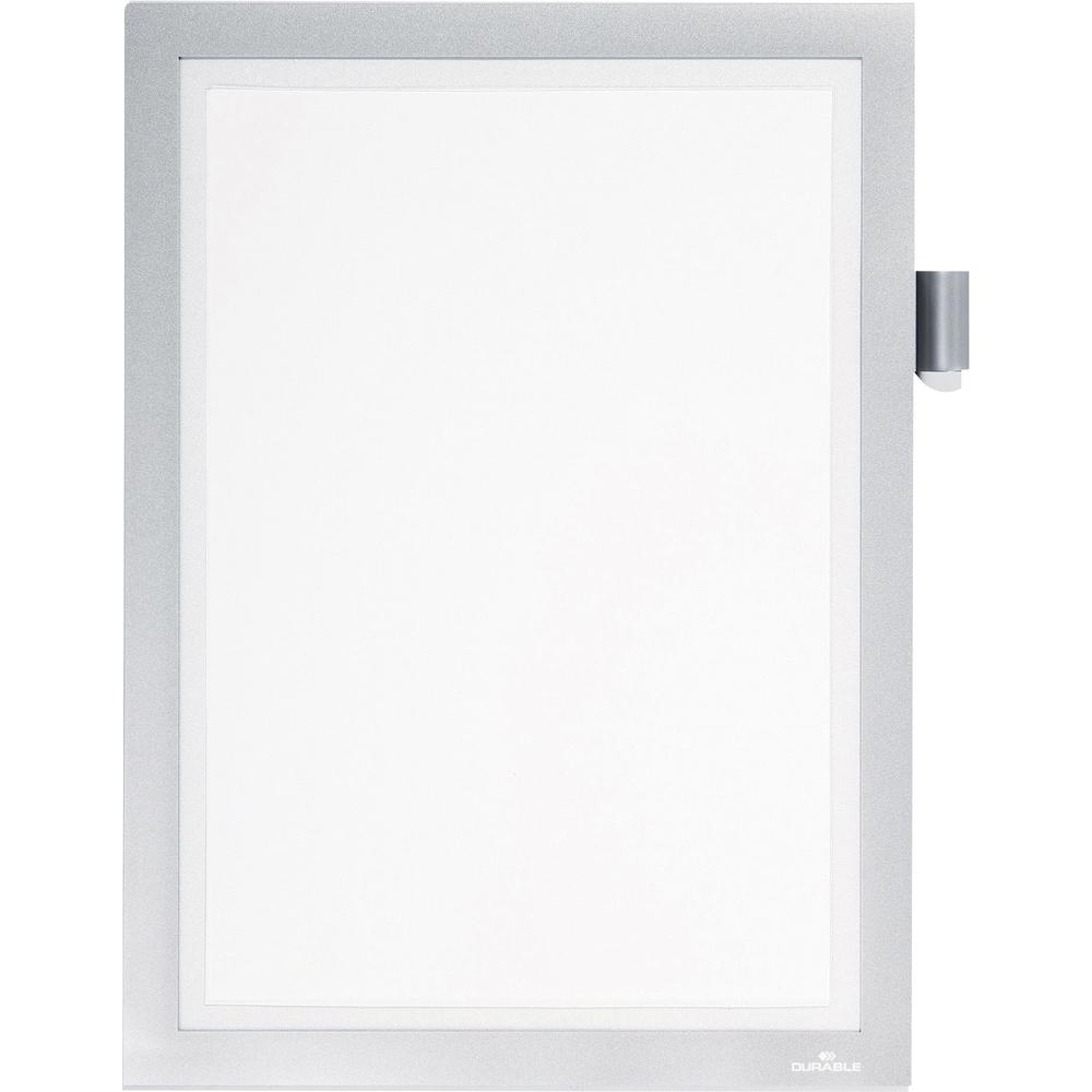 DURABLE DURAFRAME Note - Support 8.50" x 11" Media - Polyvinyl Chloride (PVC) - 1 Each - Silver. Picture 1