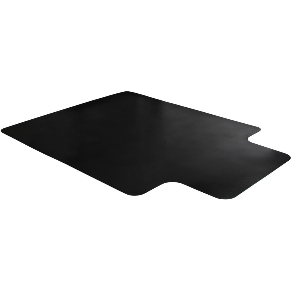 Floortex Cleartex Advantagemat Black Hard Floor PVC Lipped Chair Mat - Hard Floor - 53" Length x 45" Width x 80 mil Thickness - Lip Size 25" Length x 12" Width - Rectangle - Classic - Polyvinyl Chlori. Picture 1