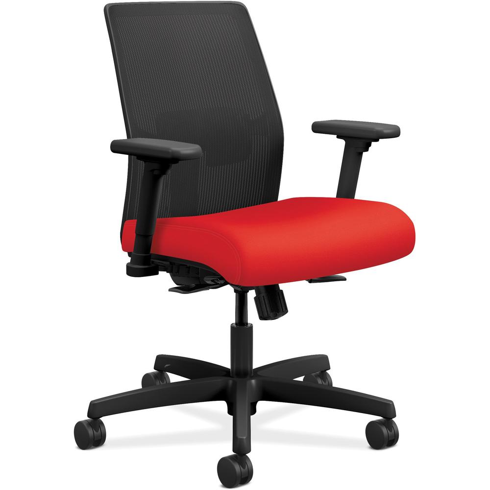 HON Ignition 2.0 Chair - Ruby Fabric Seat - Black Mesh Back - Black Frame - Ruby. Picture 1