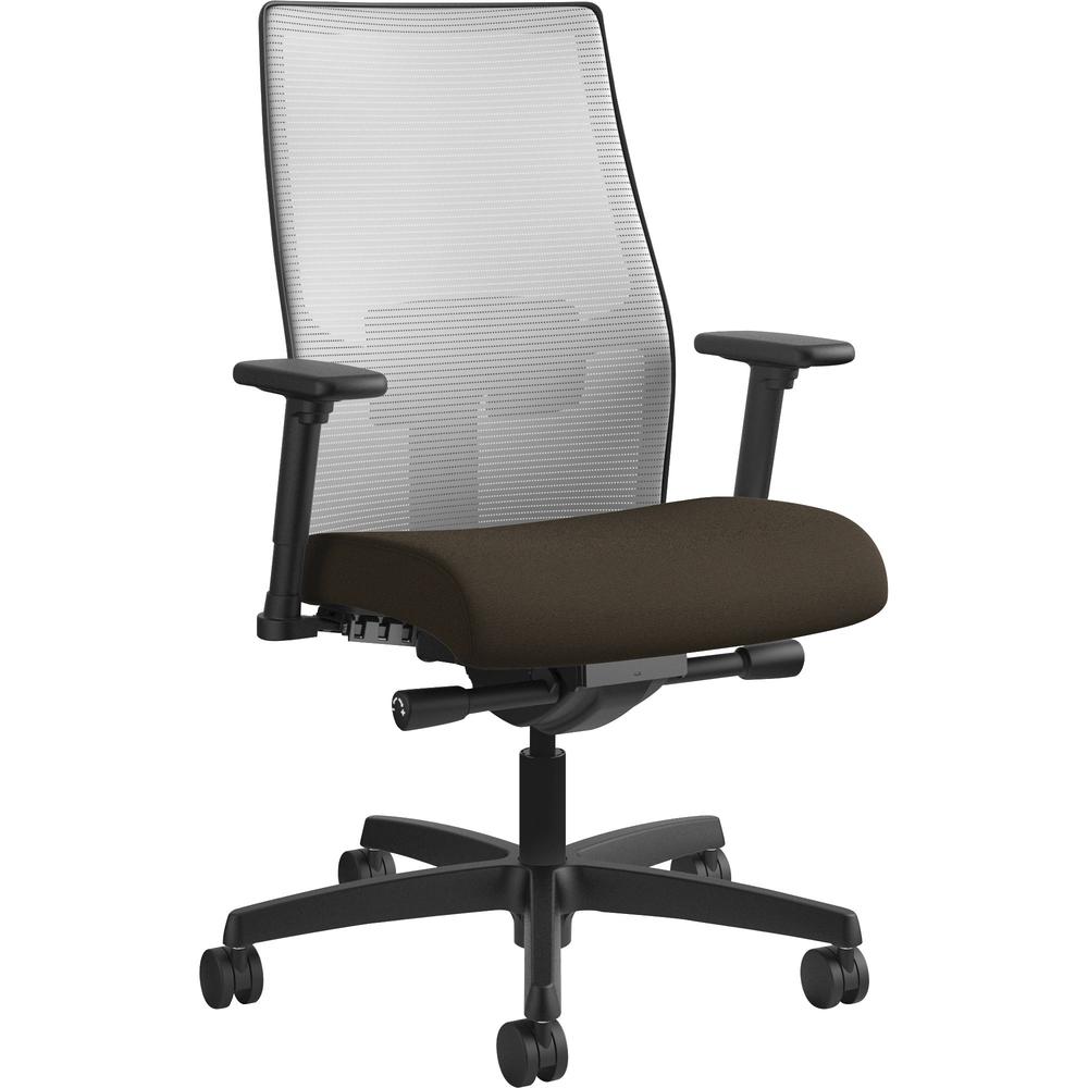 HON Ignition 2.0 Chair - Espresso Fabric Seat - Fog Mesh Back - Black Frame - Mid Back - Espresso. Picture 1