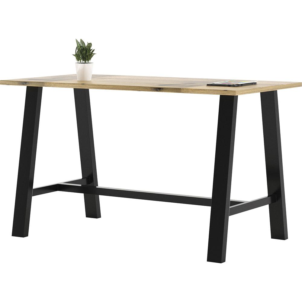 KFI Midtown Solid Wood Top Cafe Table - Natural Rectangle Top - 72" Table Top Length x 36" Table Top Width - 41" HeightAssembly Required - Poplar Wood Top Material - 1 Each. Picture 1