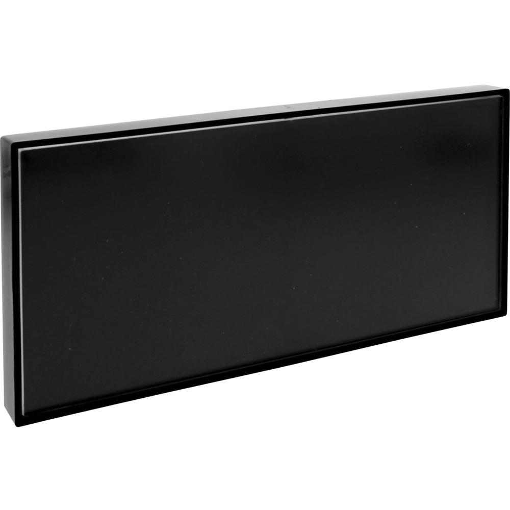 Lorell Snap Plate Architectural Sign - 1 Each - 12" Width x 6" Height x 12" Depth - Rectangular Shape - Surface-mountable - Easy Readability, Injection-molded, Easy to Use - Plastic - Black. Picture 1