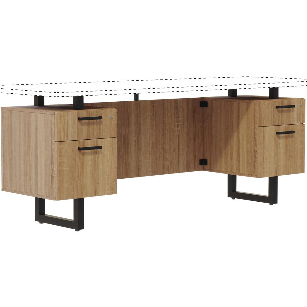 Safco Mirella Free Standing Credenza Pedestal Base - Box Drawer(s), File Drawer(s) - Material: Particleboard, Steel Pull - Finish: Sand Dune, Laminate, Powder Coated Pull. The main picture.