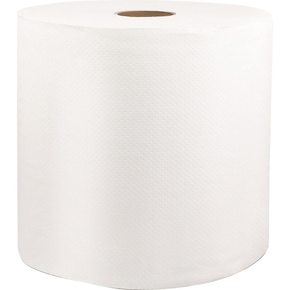 Livi VPG Select 46528 Hard Wound Roll Towel - 1 Ply - 8" x 1000 ft - 1.70" Core - White - Fiber - 6 / Carton. Picture 1