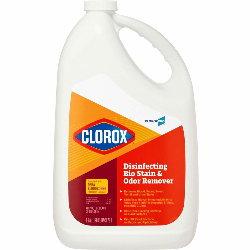 CloroxPro Disinfecting Bio Stain & Odor Remover - Liquid - 128 fl oz (4 quart) - 1 Each - Translucent. The main picture.