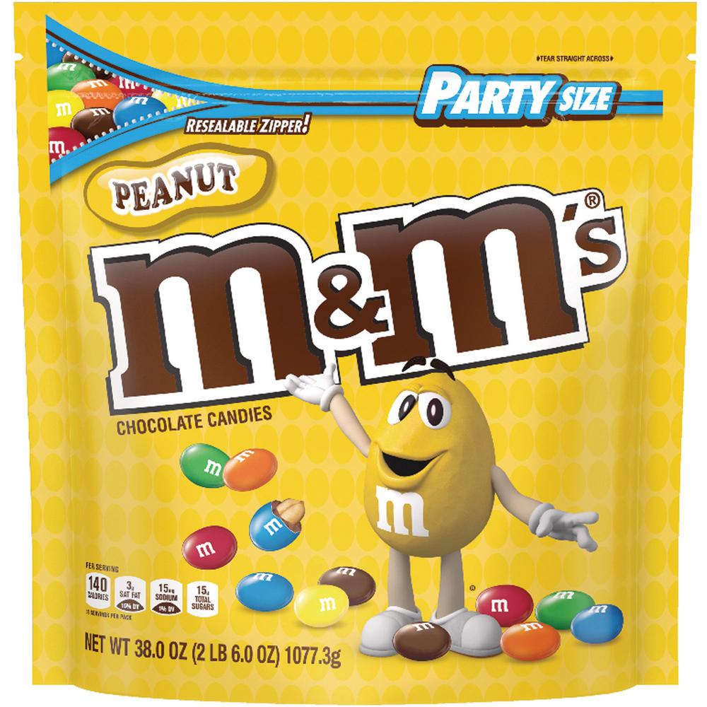M&M's Peanut Chocolate Candies - Peanut Chocolate - 2.37 lb - 1 Each. Picture 1