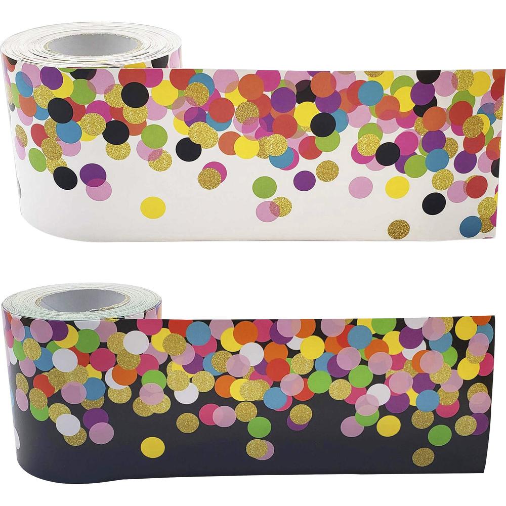 Teacher Created Resources Colorful Confetti Border Trim - Colorful Confetti - Sturdy, Durable - 3" Width x 600" Length - Multicolor - 2 / Set. Picture 1
