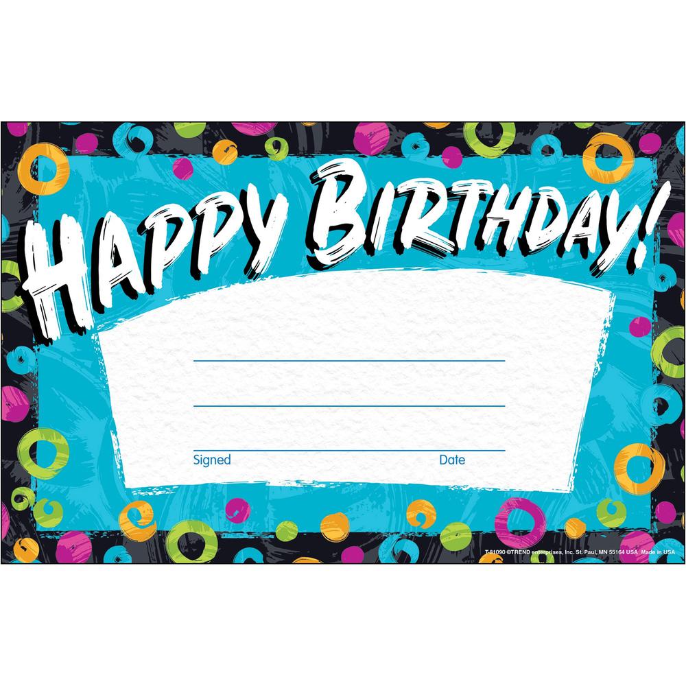 Trend Harmony Birthday Recognition Awards - "Happy Birthday" - 8.5" - Multicolor - 30 / Pack. Picture 1