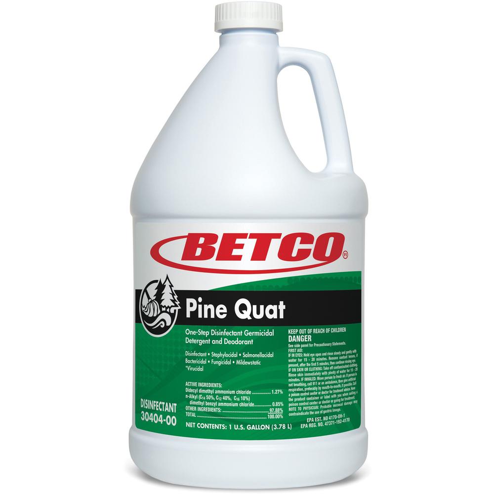 Betco Pine Quat Disinfectant - 128 fl oz (4 quart) - Pine Scent - 1 Each - Green. The main picture.