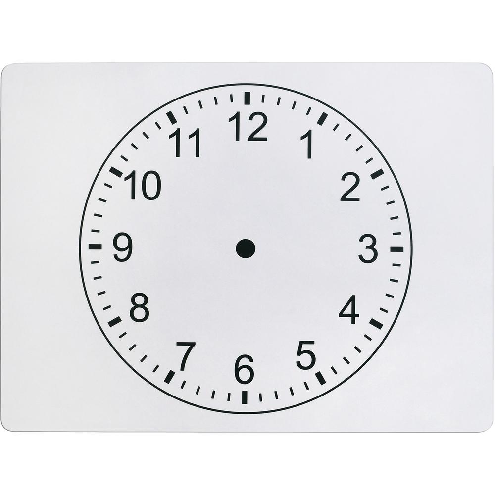 Pacon Clockface 2-sided Whiteboard - 9" (0.8 ft) Width x 12" (1 ft) Height - White Melamine Surface - Rectangle - 25 / Pack. Picture 1